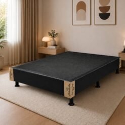 Base Box Casal Simples Corino Preto – ORTOBELLO