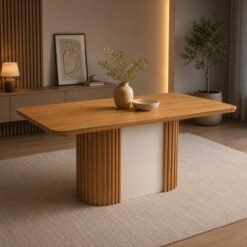 Mesa Pilar 180 Canto Copo (S/Vidro) Naturale/Off White/Naturale – RUFATO