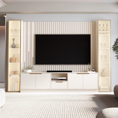 Home Tucumã Plus/Bancada 2.3 (Cascata) + Duas Torres Modular 2.2 Off White – JB BECHARA (ESPECIAL)