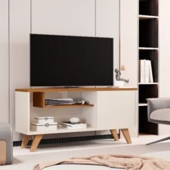 Bancada até 42" Heitor Off White/Cedro - SAL MOVELARIA