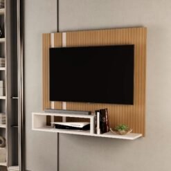 Painel até 43" Damasco Off White/Ripado - SAL MOVELARIA