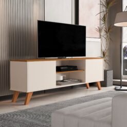 Bancada até 60" Helena Off White/Cedro - SAL MOVELARIA
