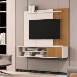 Home Suspenso até 43" Babilônia Off White/Ripado - SAL MOVELARIA