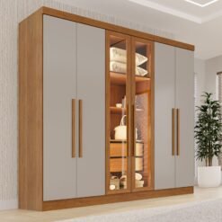 Guarda-Roupa 6 Portas Vision 1,80 m Cinamomo/Off White - SALLÊTO