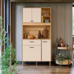 Kit Cozinha Erva Doce 90 Freijó/Off White Cristal - NICIOLI