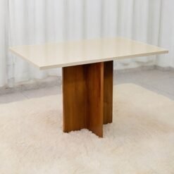 Mesa Salinas 100 (Tampo Dakota s/ vidro) Cinamomo/Off White – CEL MÓVEIS