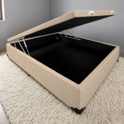 Base Box Casal Baú Corino Bege - ALTO NÍVEL CAMAS E COLCHÕES